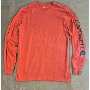 Carhartt Mens Long Sleeve Graphic T-Shirt Red Original Fit K231-O20 Small